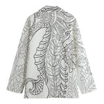 Black And White Seahorse Print Women's Blazer
