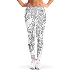 Black And White Seahorse Print Women's Leggings