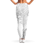 Black And White Seahorse Print Women's Leggings