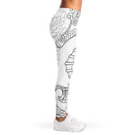 Black And White Seahorse Print Women's Leggings