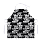 Black And White Sheep Pattern Print Adjustable Apron