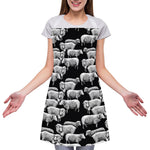 Black And White Sheep Pattern Print Adjustable Apron