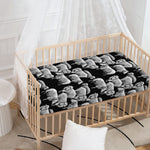 Black And White Sheep Pattern Print Baby Crib Sheet