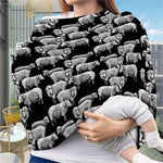 Black And White Sheep Pattern Print Baby Seat Cover