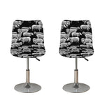 Black And White Sheep Pattern Print Bar Stool Covers