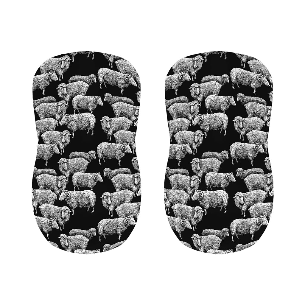 Black And White Sheep Pattern Print Bar Stool Covers