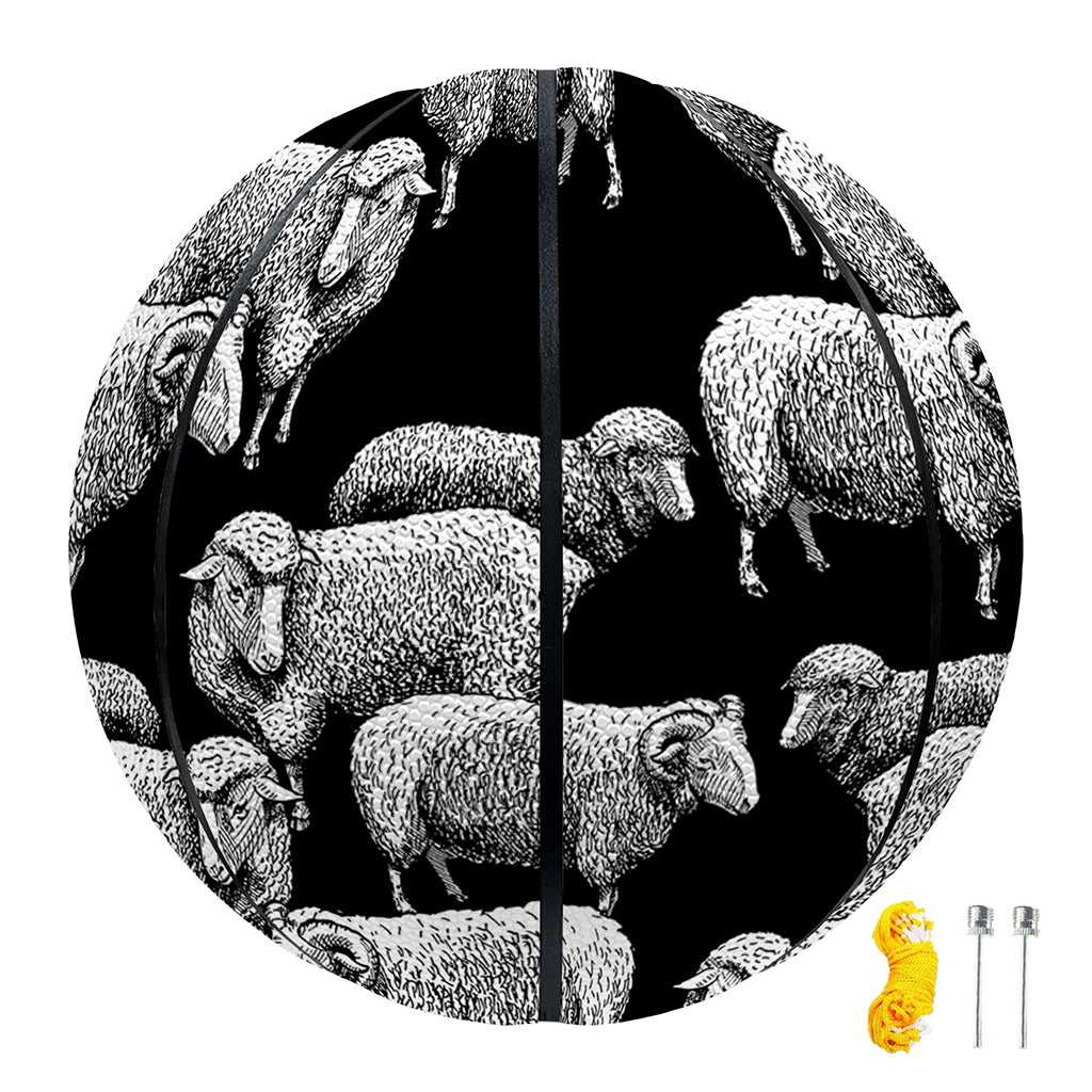 Black And White Sheep Pattern Print Basketball
