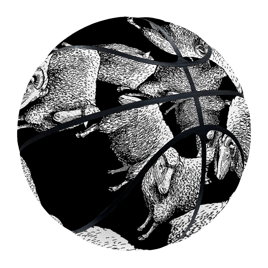 Black And White Sheep Pattern Print Basketball