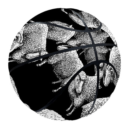 Black And White Sheep Pattern Print Basketball