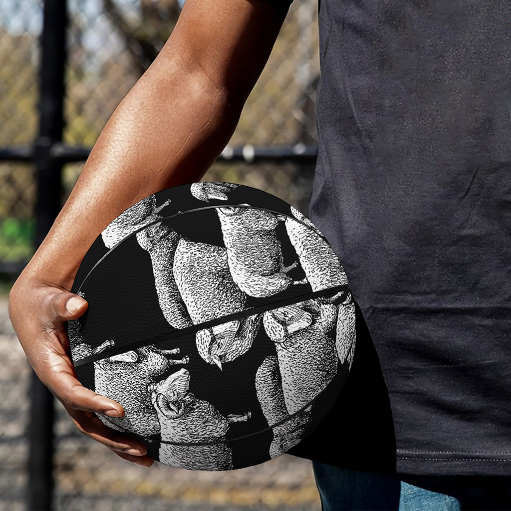 Black And White Sheep Pattern Print Basketball