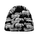 Black And White Sheep Pattern Print Beanie