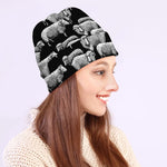 Black And White Sheep Pattern Print Beanie