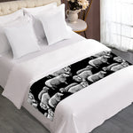 Black And White Sheep Pattern Print Bed Runner