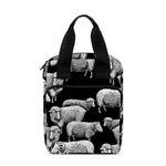 Black And White Sheep Pattern Print Bible Tote Bag