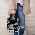 Black And White Sheep Pattern Print Bible Tote Bag