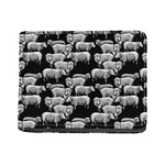 Black And White Sheep Pattern Print Bifold Wallet