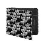 Black And White Sheep Pattern Print Bifold Wallet