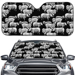 Black And White Sheep Pattern Print Car Windshield Sun Shade