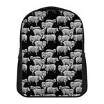 Black And White Sheep Pattern Print Casual Backpack