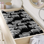 Black And White Sheep Pattern Print Changing Pad Cover