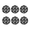 Black And White Sheep Pattern Print Coaster Set