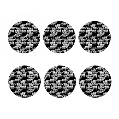Black And White Sheep Pattern Print Coaster Set