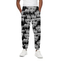 Black And White Sheep Pattern Print Cotton Sweatpants