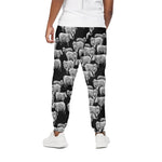 Black And White Sheep Pattern Print Cotton Pants