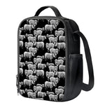 Black And White Sheep Pattern Print Crossbody Lunch Bag