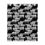 Black And White Sheep Pattern Print Curtain