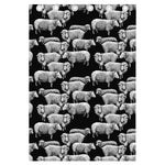 Black And White Sheep Pattern Print Curtain
