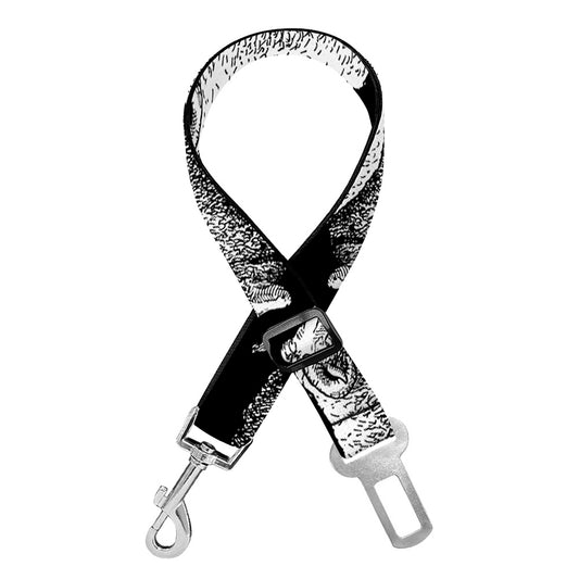 Black And White Sheep Pattern Print Dog Seat Belt