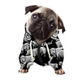 Black And White Sheep Pattern Print Dog Zip Up Hoodie