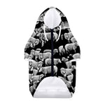 Black And White Sheep Pattern Print Dog Zip Up Hoodie