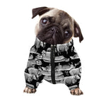 Black And White Sheep Pattern Print Dog Zip Up Jacket