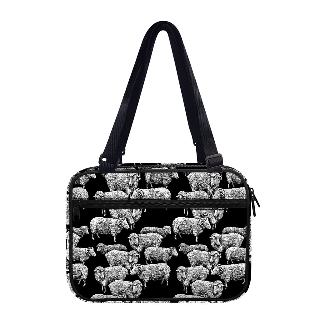 Black And White Sheep Pattern Print Double Strap Bible Bag