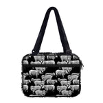 Black And White Sheep Pattern Print Double Strap Bible Bag