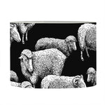 Black And White Sheep Pattern Print Drum Lamp Shade
