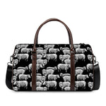 Black And White Sheep Pattern Print Duffle Bag
