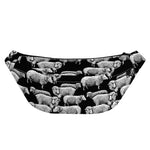 Black And White Sheep Pattern Print Fanny Pack