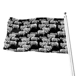 Black And White Sheep Pattern Print Flag