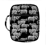 Black And White Sheep Pattern Print Front Pocket Bible Bag