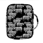 Black And White Sheep Pattern Print Front Pocket Bible Bag