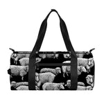 Black And White Sheep Pattern Print Gym Bag