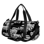 Black And White Sheep Pattern Print Gym Bag