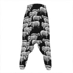 Black And White Sheep Pattern Print Hammer Pants