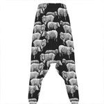 Black And White Sheep Pattern Print Hammer Pants