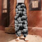Black And White Sheep Pattern Print Harem Pants