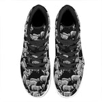 Black And White Sheep Pattern Print High Top Leather Sneakers