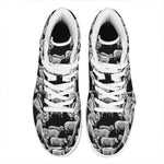 Black And White Sheep Pattern Print High Top Leather Sneakers